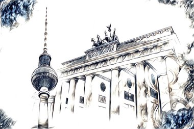 Berlin sanat eskizi çizimi eğlenceli tasarım antika retro