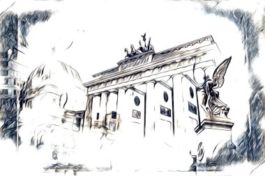 Berlin sanat eskizi çizimi eğlenceli tasarım antika retro