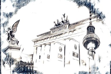 Berlin sanat eskizi çizimi eğlenceli tasarım antika retro