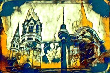 Berlin sanat eskizi çizimi eğlenceli tasarım antika retro