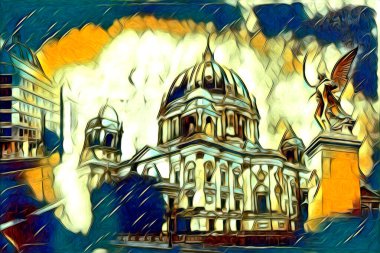 Berlin sanat eskizi çizimi eğlenceli tasarım antika retro