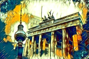 Berlin sanat eskizi çizimi eğlenceli tasarım antika retro