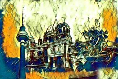 Berlin sanat eskizi çizimi eğlenceli tasarım antika retro