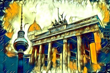 Berlin sanat eskizi çizimi eğlenceli tasarım antika retro