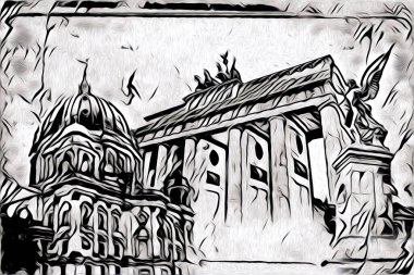 Berlin sanat eskizi çizimi eğlenceli tasarım antika retro