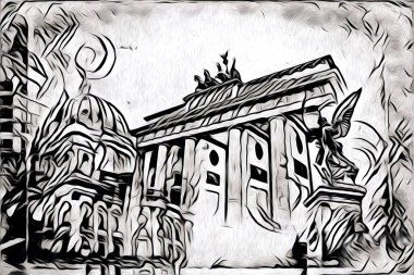 Berlin sanat eskizi çizimi eğlenceli tasarım antika retro