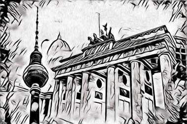 Berlin sanat eskizi çizimi eğlenceli tasarım antika retro