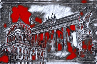 Berlin sanat eskizi çizimi eğlenceli tasarım antika retro