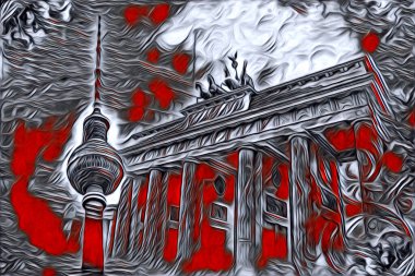 Berlin sanat eskizi çizimi eğlenceli tasarım antika retro