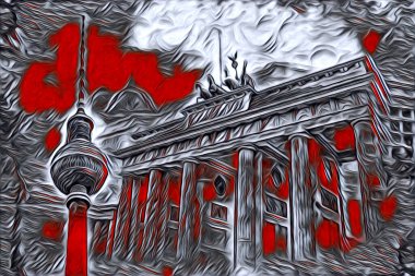 Berlin sanat eskizi çizimi eğlenceli tasarım antika retro