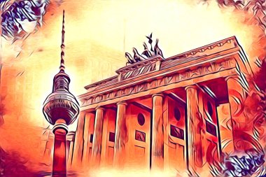 Berlin sanat eskizi çizimi eğlenceli tasarım antika retro