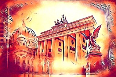 Berlin sanat eskizi çizimi eğlenceli tasarım antika retro