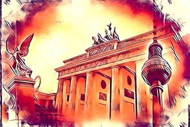 Berlin sanat eskizi çizimi eğlenceli tasarım antika retro