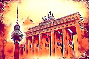 Berlin sanat eskizi çizimi eğlenceli tasarım antika retro