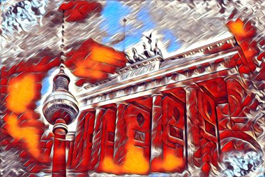 Berlin sanat eskizi çizimi eğlenceli tasarım antika retro