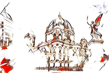 Berlin sanat eskizi çizimi eğlenceli tasarım antika retro