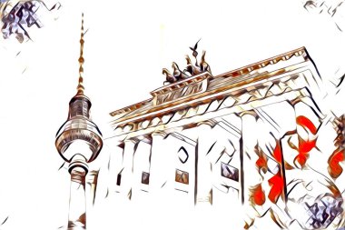 Berlin sanat eskizi çizimi eğlenceli tasarım antika retro