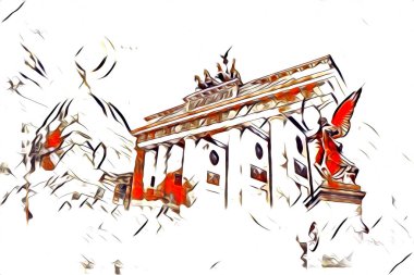 Berlin sanat eskizi çizimi eğlenceli tasarım antika retro