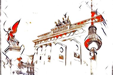 Berlin sanat eskizi çizimi eğlenceli tasarım antika retro