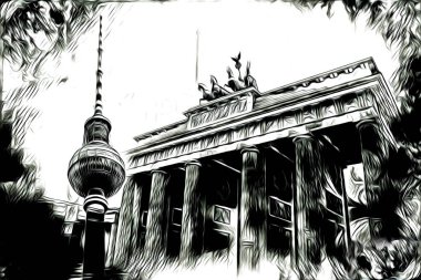 Berlin sanat eskizi çizimi eğlenceli tasarım antika retro