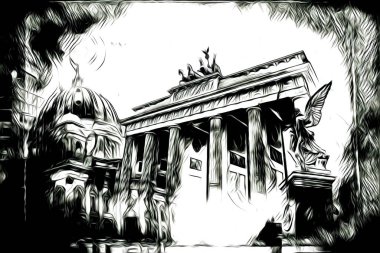 Berlin sanat eskizi çizimi eğlenceli tasarım antika retro