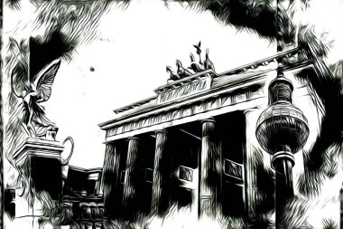 Berlin sanat eskizi çizimi eğlenceli tasarım antika retro