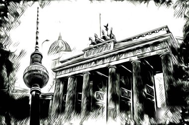 Berlin sanat eskizi çizimi eğlenceli tasarım antika retro