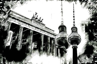 Berlin sanat eskizi çizimi eğlenceli tasarım antika retro