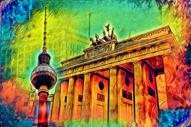 Berlin sanat eskizi çizimi eğlenceli tasarım antika retro