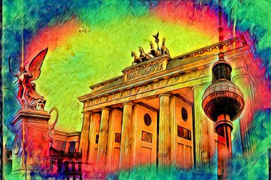 Berlin sanat eskizi çizimi eğlenceli tasarım antika retro