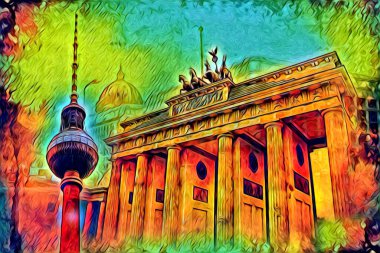 Berlin sanat eskizi çizimi eğlenceli tasarım antika retro