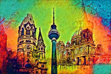 Berlin sanat eskizi çizimi eğlenceli tasarım antika retro