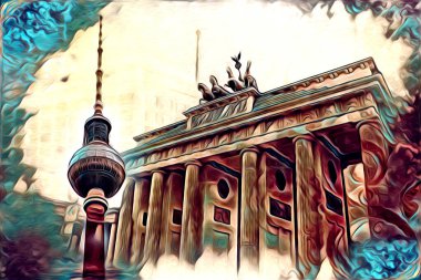 Berlin sanat eskizi çizimi eğlenceli tasarım antika retro
