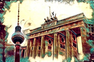 Berlin sanat eskizi çizimi eğlenceli tasarım antika retro