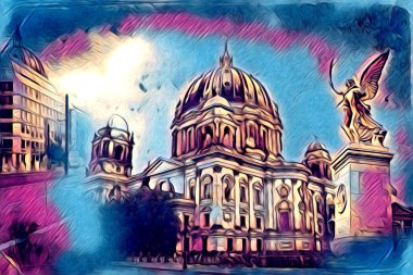 Berlin sanat eskizi çizimi eğlenceli tasarım antika retro