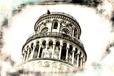 Pisa sanat eskizi çizimi eğlenceli tasarım antika eski sanat fotoğrafçılığı