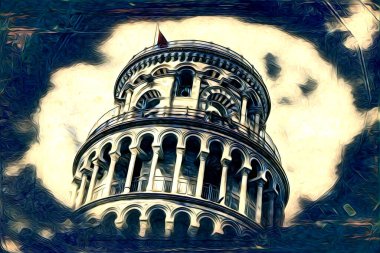 Pisa sanat eskizi çizimi eğlenceli tasarım antika eski sanat fotoğrafçılığı