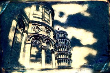 Pisa sanat eskizi çizimi eğlenceli tasarım antika eski sanat fotoğrafçılığı