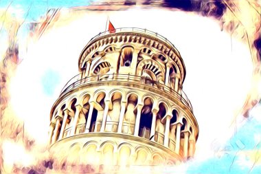 Pisa sanat eskizi çizimi eğlenceli tasarım antika eski sanat fotoğrafçılığı