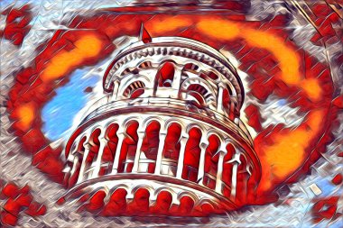 Pisa sanat eskizi çizimi eğlenceli tasarım antika eski sanat fotoğrafçılığı