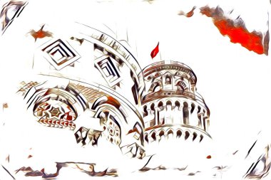 Pisa sanat eskizi çizimi eğlenceli tasarım antika eski sanat fotoğrafçılığı