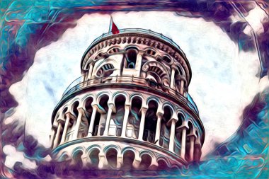 Pisa sanat eskizi çizimi eğlenceli tasarım antika eski sanat fotoğrafçılığı