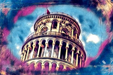 Pisa sanat eskizi çizimi eğlenceli tasarım antika eski sanat fotoğrafçılığı