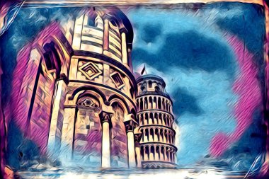 Pisa sanat eskizi çizimi eğlenceli tasarım antika eski sanat fotoğrafçılığı