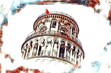 Pisa sanat eskizi çizimi eğlenceli tasarım antika eski sanat fotoğrafçılığı