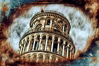 Pisa sanat eskizi çizimi eğlenceli tasarım antika eski sanat fotoğrafçılığı