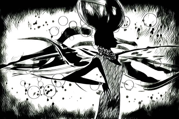 Afrikalı etnik retro vintage çizim çizimi