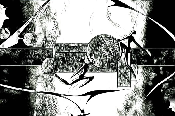 Afrikalı etnik retro vintage çizim çizimi