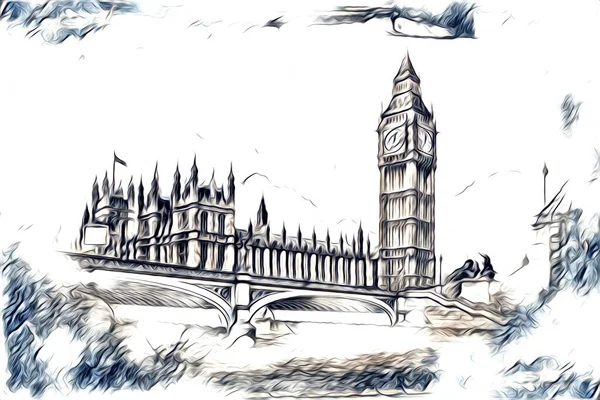 Londra sanat tasarımı çizimi çizimi eğlenceli tasarım antika retro