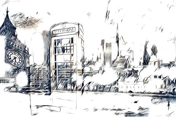 Londra sanat tasarımı çizimi çizimi eğlenceli tasarım antika retro